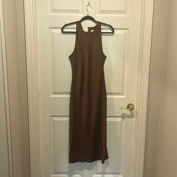 Dresses | Chocolate Brown Satin Dress | Poshmark